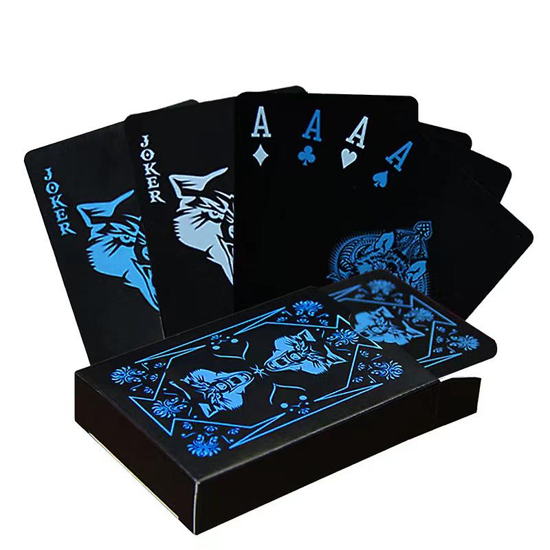 Playing Cards Plastic Blue Wolf